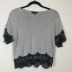 Almost Famous Lace Trim Shirt M